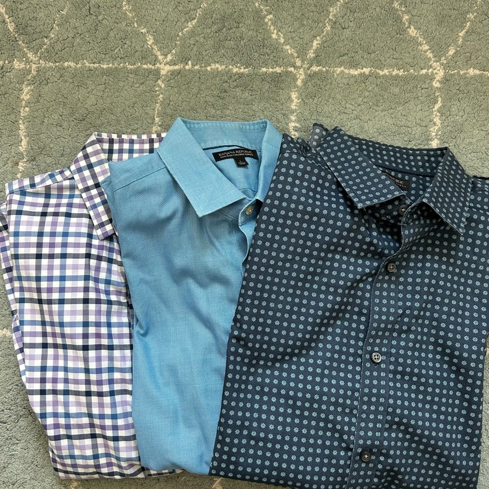 3 Banana Republic Men’s Non iron tailored slim fit shirts